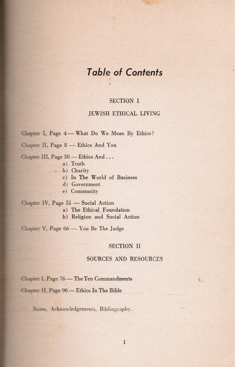 DIAMOND, LEE: JOSEPH COHEN (EDITOR) - Ethical Living and the Jewish Tradition - Ben Adam le-Havero