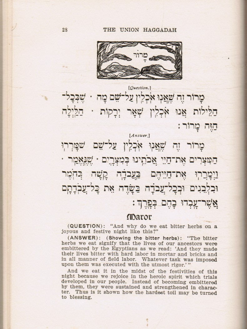 CENTRAL CONFERENCE OF AMERICAN RABBIS (EDITED BY) - The Union Haggadah: Home Service for the Passover Eve