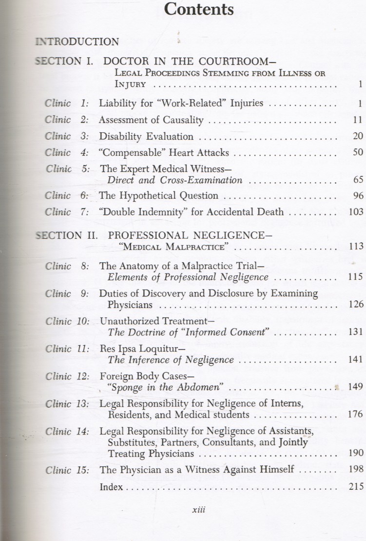 SAGALL, ELLIOT L; BARRY C. REED - The Law and Clinical Medicine