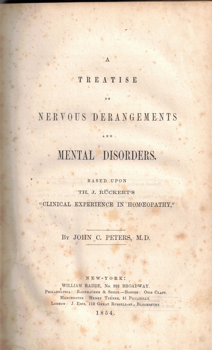 A Treatise on the Nervous Derangements and Mental Disorders