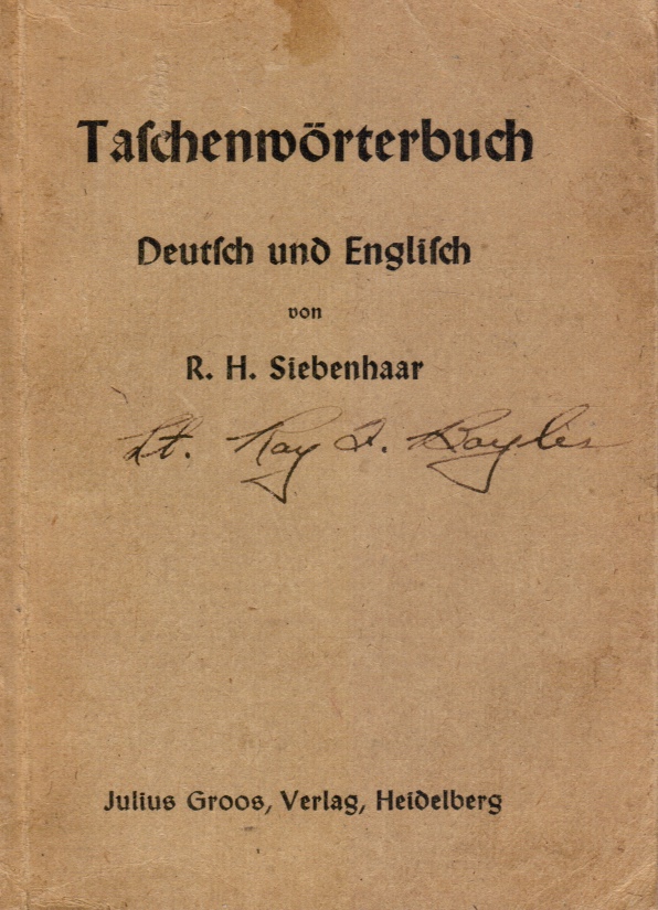 SIEBENHAAR, R. H. - Taschenworterbuch Deutsch Und Englisch (Und Englisch/ Deutsch)
