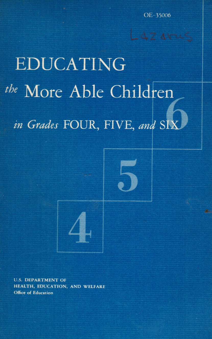 Image for Educating the More Able Children in Grades Four, Five and Six