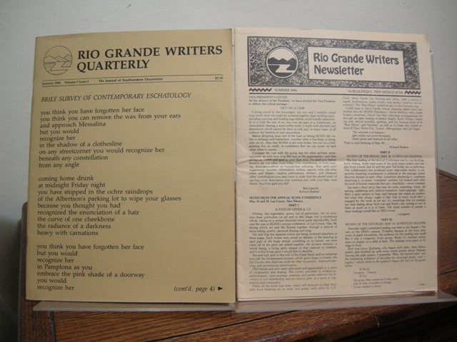 Rio Grande Writers Quarterly, Volume I, Issue I (with Rio Grande Writers Newsletter)