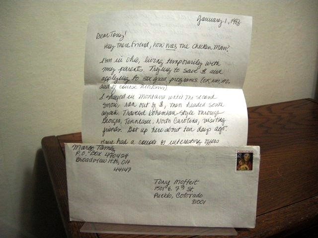 Handwritten Letter to Poet Tony Moffeit