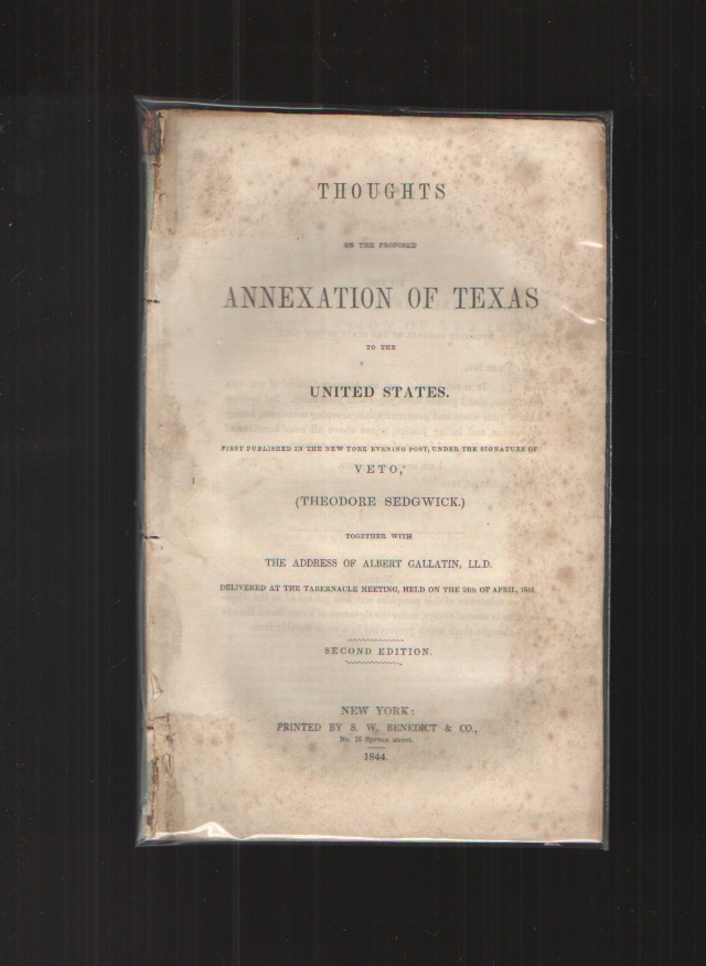 Image for Thoughts on the Proposed Annexation of Texas to the United States