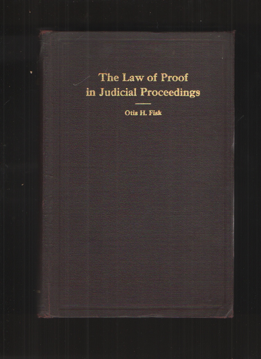 Image for Fundamentals of the Law of Proof in Judicial Proceedings