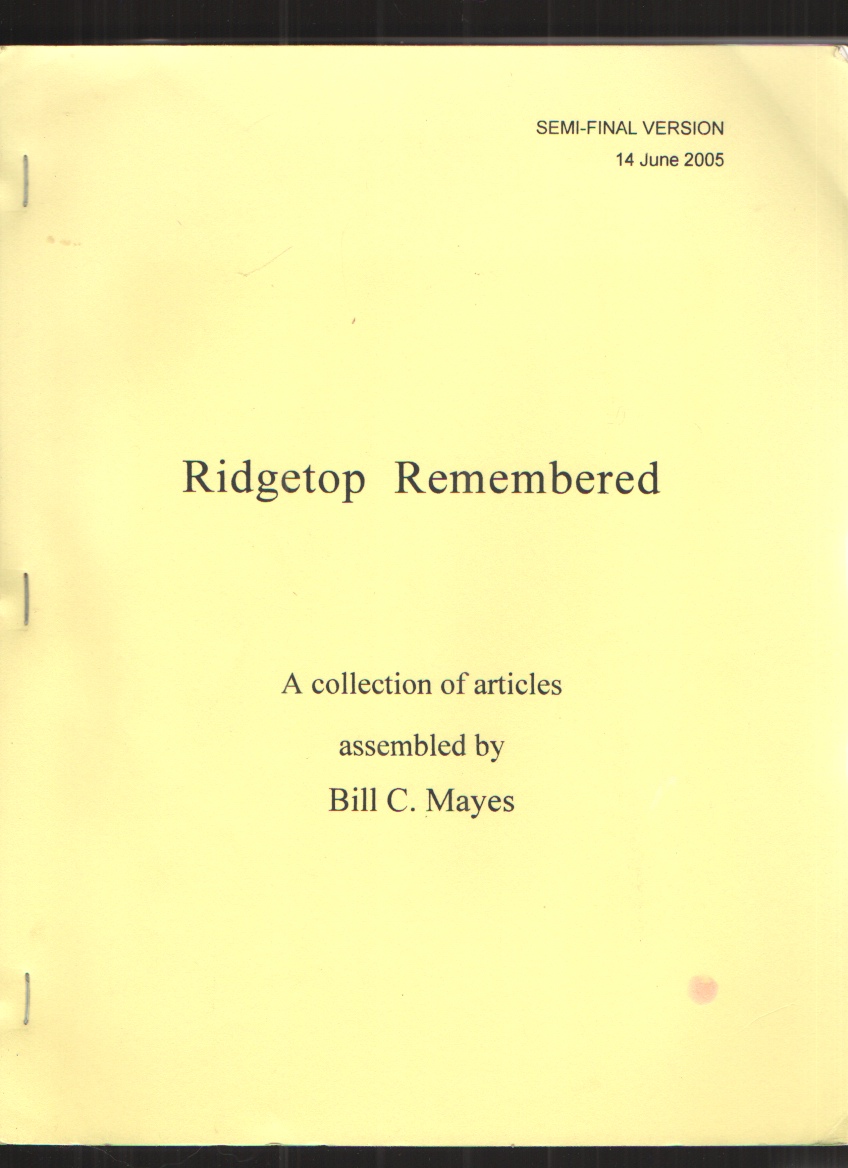 Image for Ridgetop Remembered - Semi Final Version A Collection of Articles