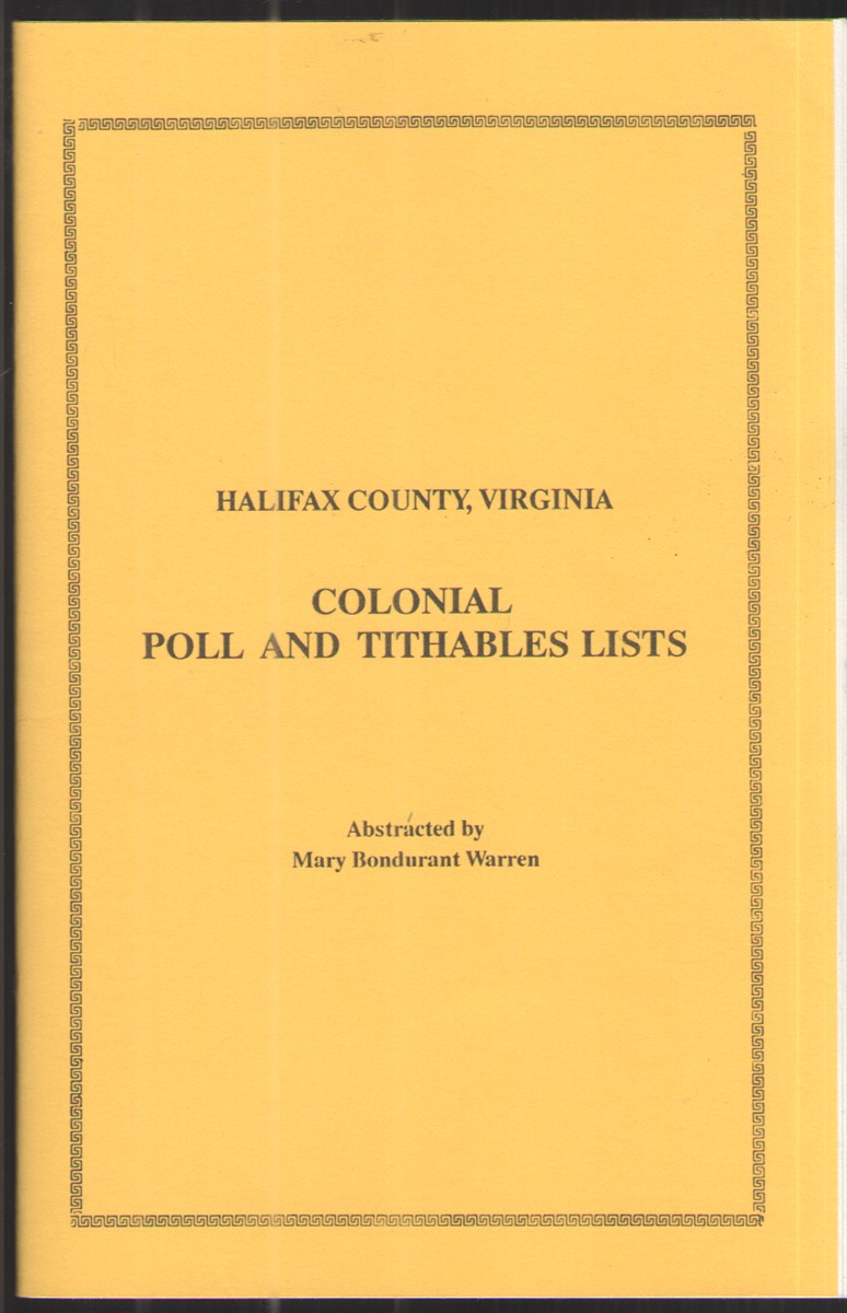 Halifax Coutny, Virginia: Colonial Poll and Tithables Lists