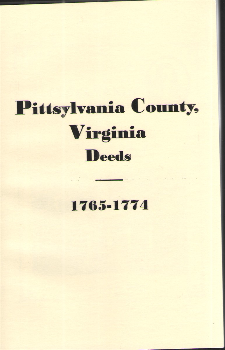 Pittsylvania County, Virginia Deed Books 1, 2, and 3