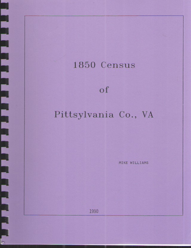 1850 Census of Pittsylvania Co. Virginia