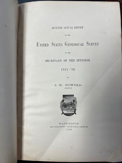 Seventh Annual Report of the United States Geological Survey to the Secretary of the Interior 1885-86