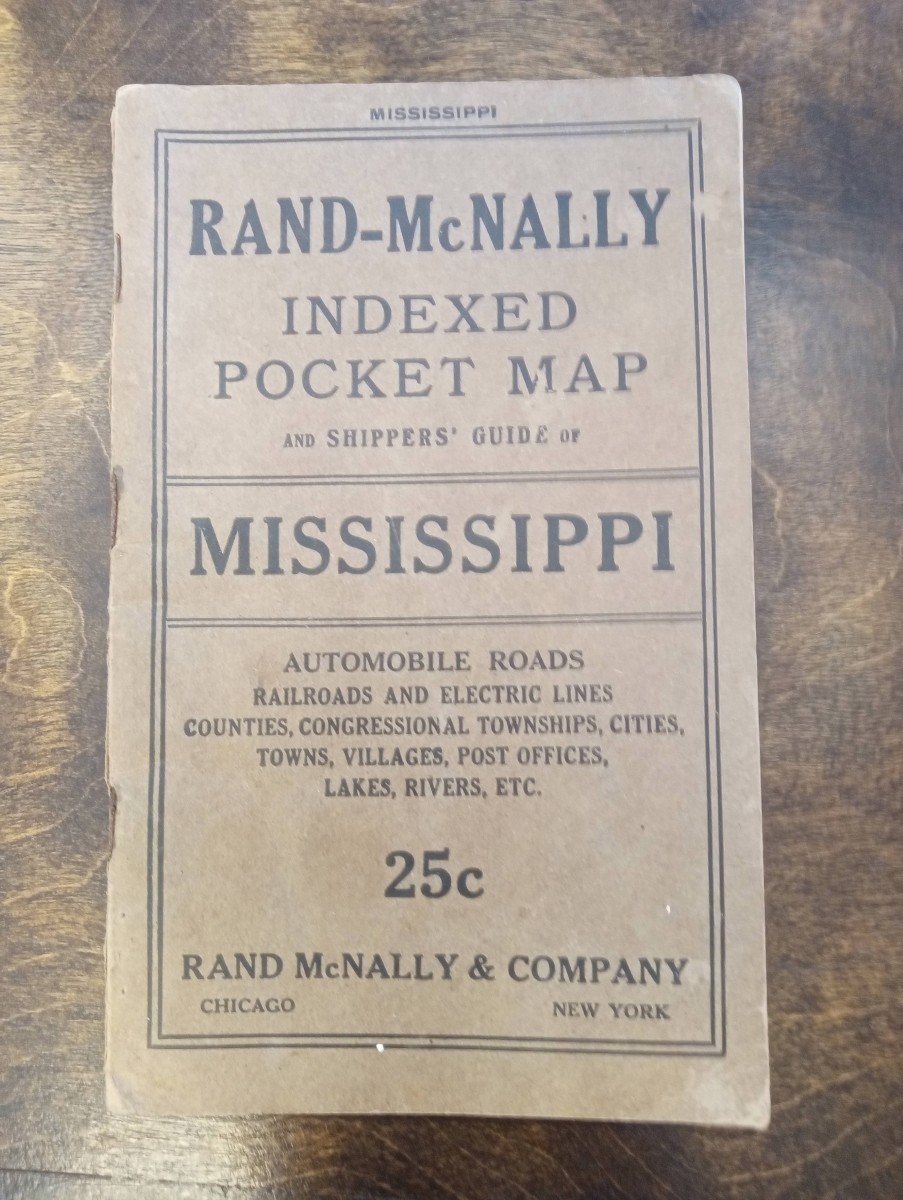 Rand-Mcnally Indexed Pocket Map and Shipper's Guide of Mississippi Automobile Roads, Railroads Amd Electric Lines, Counties, Congressional Townships, Villages, Post Offices, Lakes, Rivers, Etc.