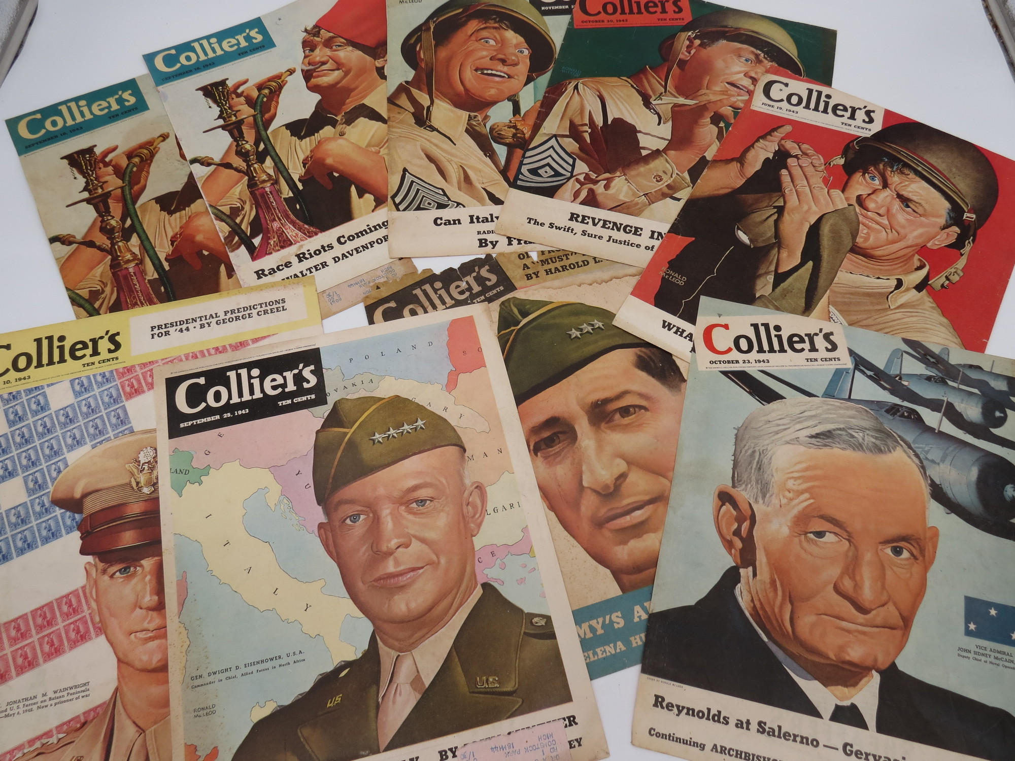Image for 9 RONALD MCLEOD COLLIER'S WEEKLY MAGAZINE COVERS FROM 1943