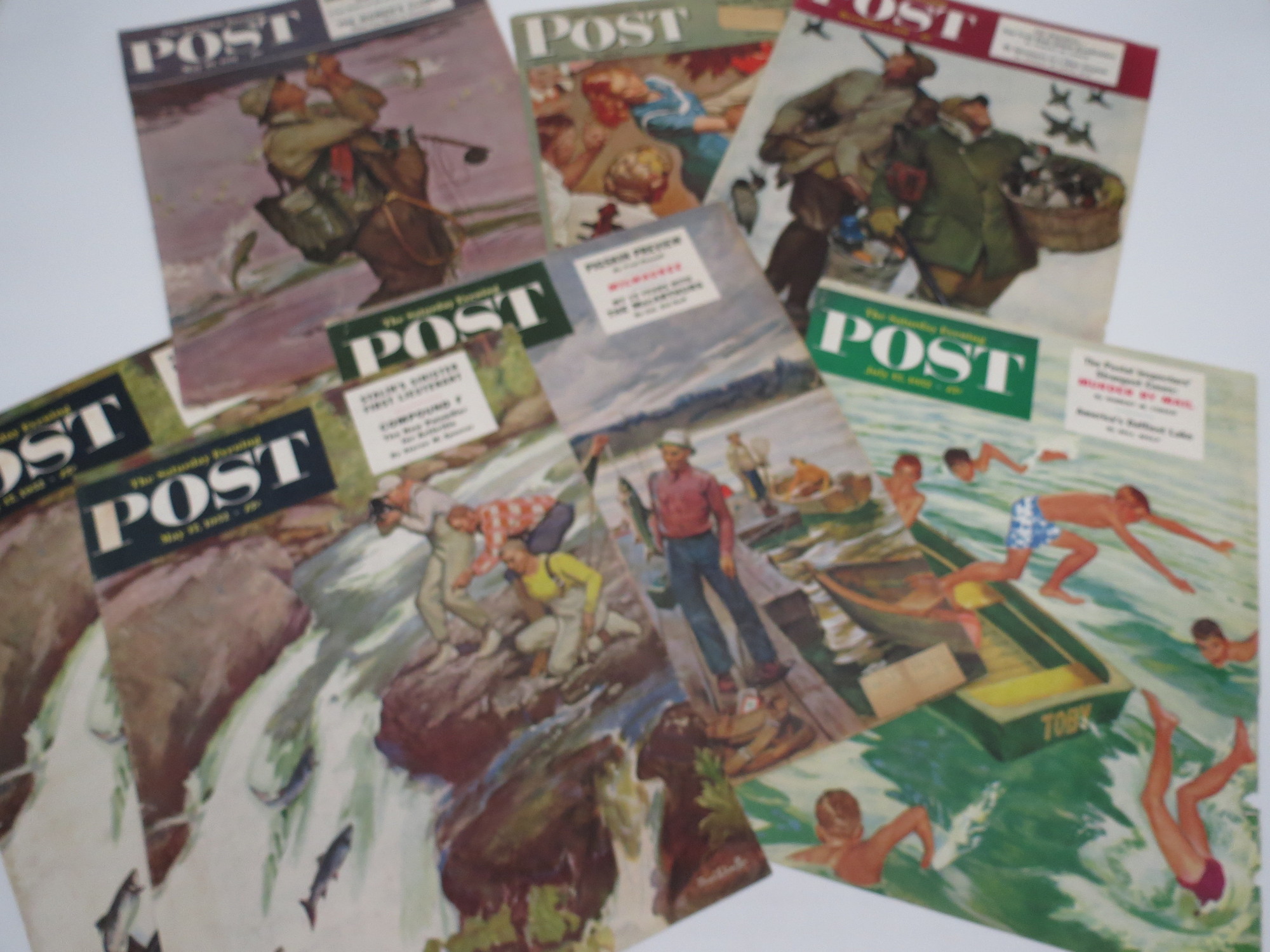 Image for 7 MEAD SCHAEFFER SATURDAY EVENING POST MAGAZINE COVERS FROM 1944, 1951, 1952