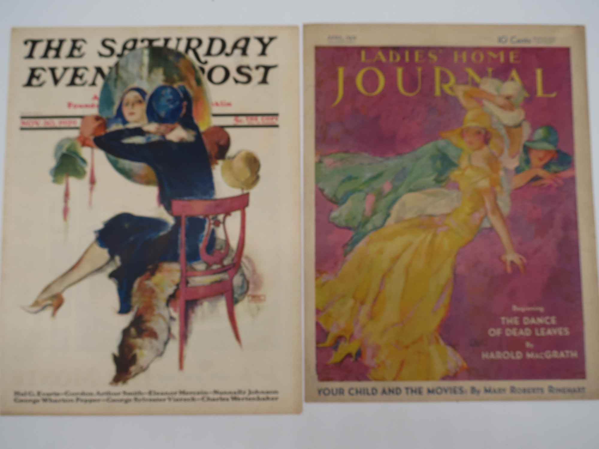 Image for 2 JOHN LAGATTA SATURDAY EVENING POST & LADIES HOME JOURNAL MAGAZINE COVERS FROM 1929, 1931