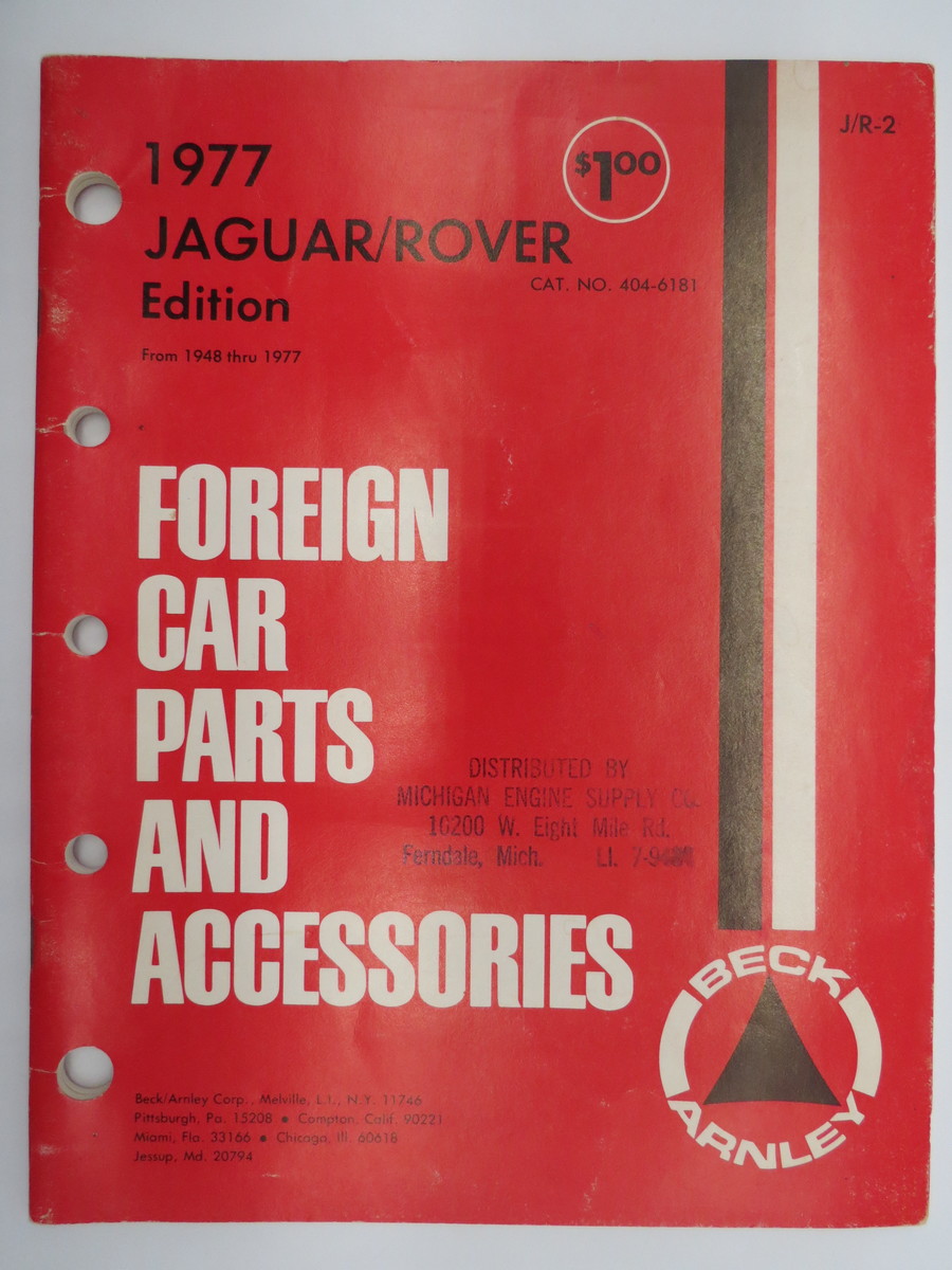 Image for 1977 JAGUAR/ROVER EDITION FROM 1948 THRU 1977 FOREIGN CAR PARTS AND ACCESSORIES Cat. No. 404-6181