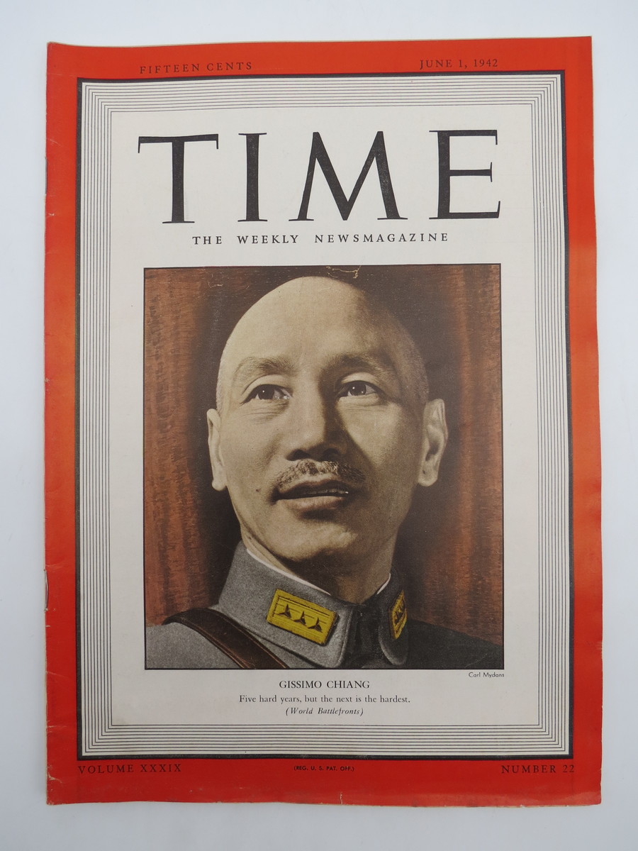 TIME MAGAZINE JUNE 1, 1942 (GISSIMO CHIANG COVER)