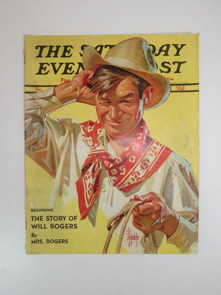 SATURDAY EVENING POST MAGAZINE OCTOBER 5, 1940 (ROY ROGERS J.C. LEYENDECKER COVER)