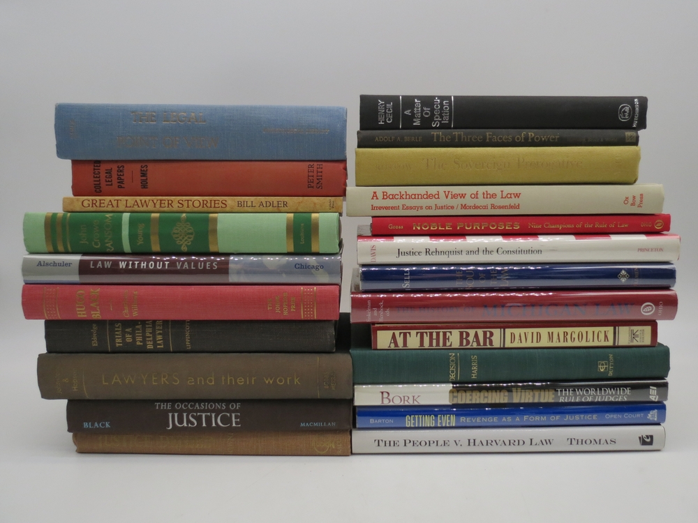 COLLECTION LOT OF 23 LAW, LAWYER, JUDGE, ATTORNEY BOOKS