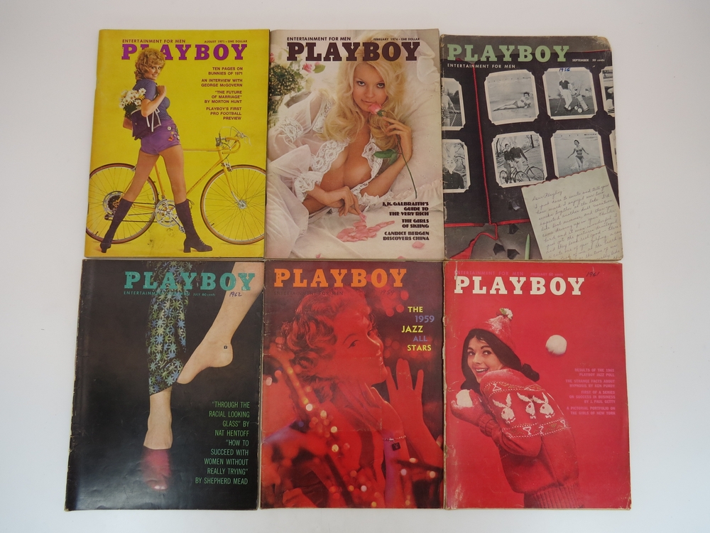 LOT OF 6 PLAYBOY MAGAZINES 1956 TO 1974