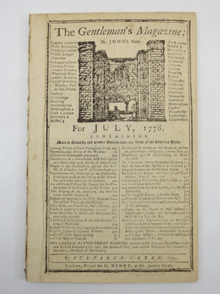REVOLUTIONARY WAR CONTENT. THE GENTLEMAN'S MAGAZINE, JULY 1778 Revolutionary War Content. . .debate.on Enquiry Into the State of the Nation.
