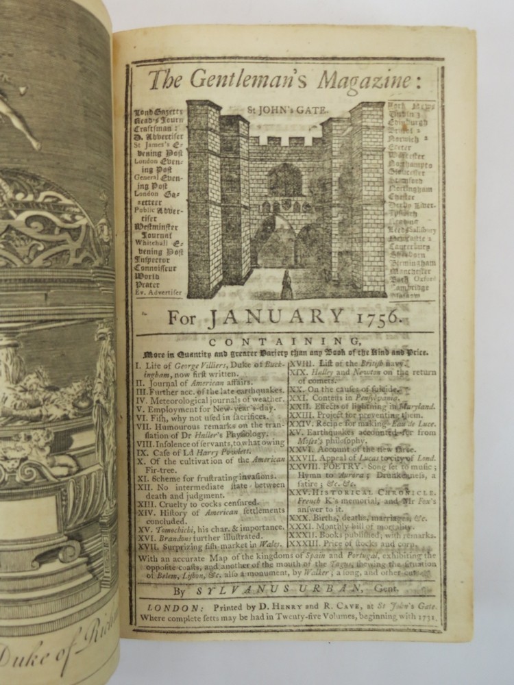 THE GENTLEMAN'S MAGAZINE, (JANUARY TO DECEMBER 1756, VOLUME XXVI) And Historical Chronicle for the Year MDCCLVI