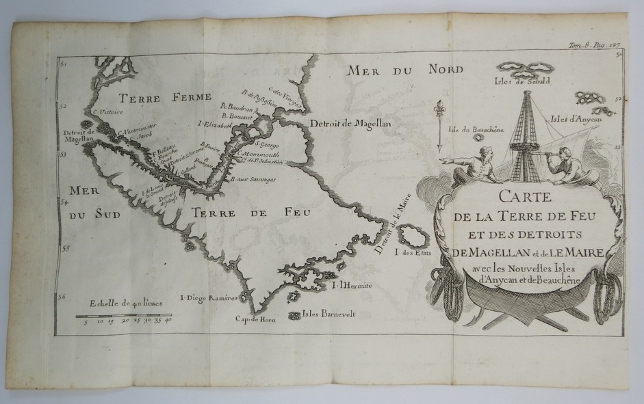 ANTIQUE 1781 RARE MAP OF THE STRAITS OF MAGELLAN