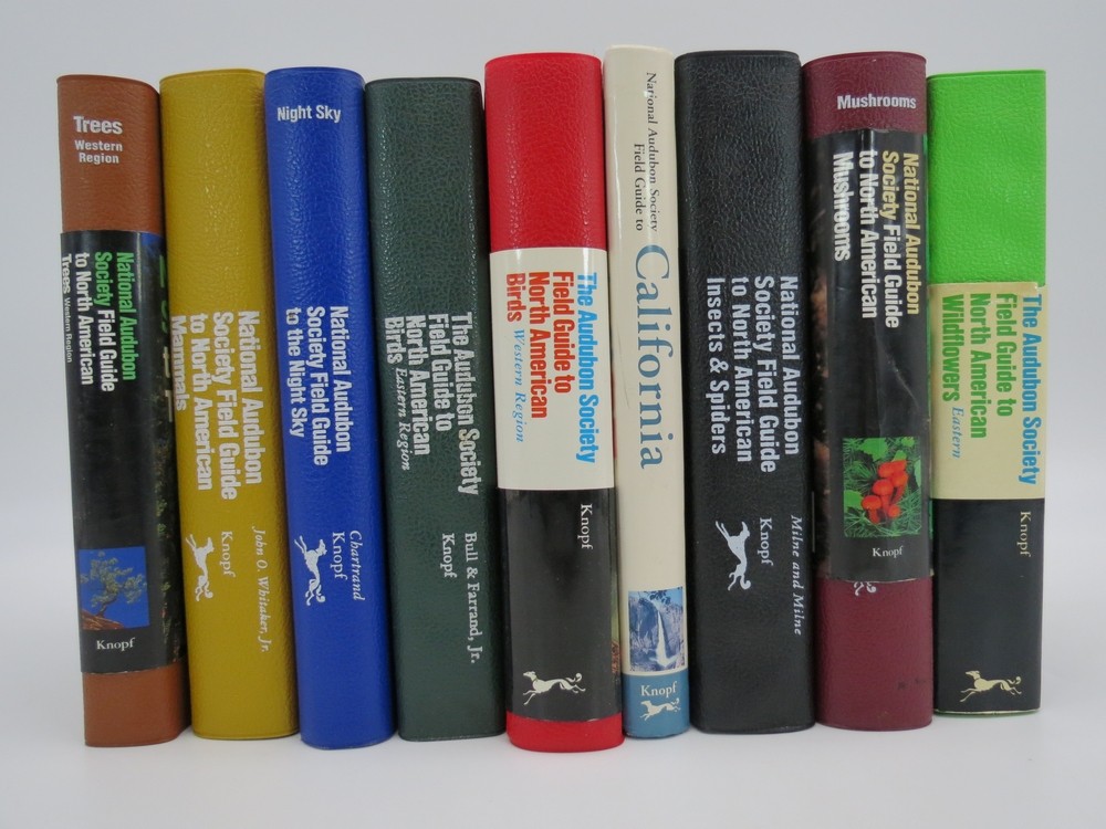 9 VOLUME SET COLLECTION OF AUDOBON SOCIETY FIELD GUIDES Field Guide to North American Wildflowers; Night Sky; North American Mammals; North American Trees; North American Insects & Spiders; California; North American Birds Western Region; North American Birds Western Region