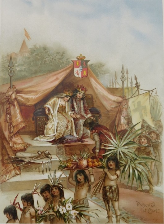 WILL & FRANCES BRUNDAGE 1892 INDIAN CHILDREN CHROMOLITHO PRINT TUCK
