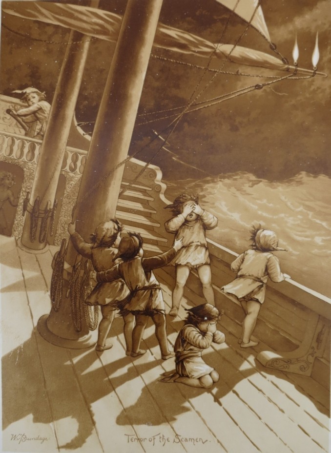 WILL & FRANCES BRUNDAGE 1892 CHILDREN VOYAGE AMERICA CHROMOLITHO PRINT TUCK