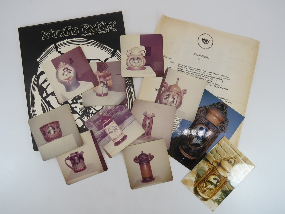 BILL [WILLIAM] WILHELMI GROUP OF 11 ORIGINAL PHOTOS OF POTTERY, RESUME & STUDIO POTTER VOLUME 8