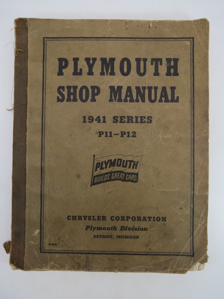 PLYMOUTH SHOP MANUAL 1941 SERIES P11 - P12