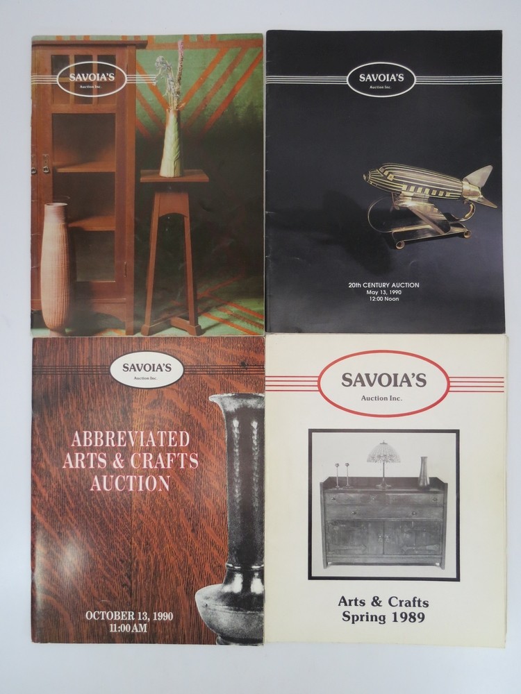4 SAVOIA'S ARTS & CRAFTS T AUCTION CATALOGS April 21, 1990; JANUARY 26, 1991; May 17, 1991; July 26, 1991