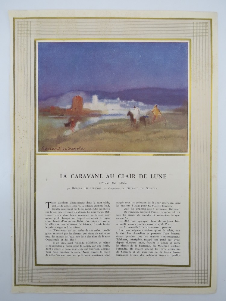 1935 GUIRAND DE SCEVOLA PRINTS LA CARAVANE AU CLAIR DE LUNE