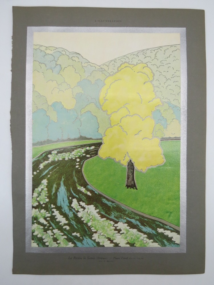 1935 JEAN GOULDEN 2 LITHOGRAPHS - LA TRUITE & LA RIVIERE LA SEMOIS