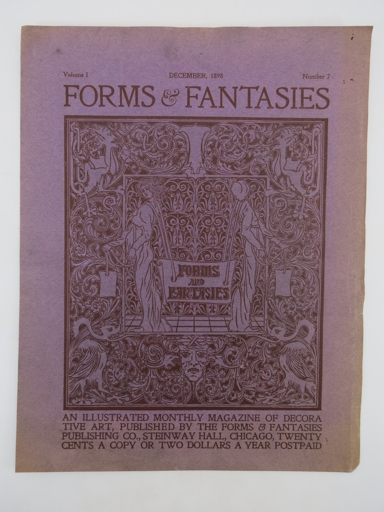 RARE 1898 HENRY ERKINS ART NOUVEAU ILLUSTRATED COVER FROM FORMS & FANTASIES