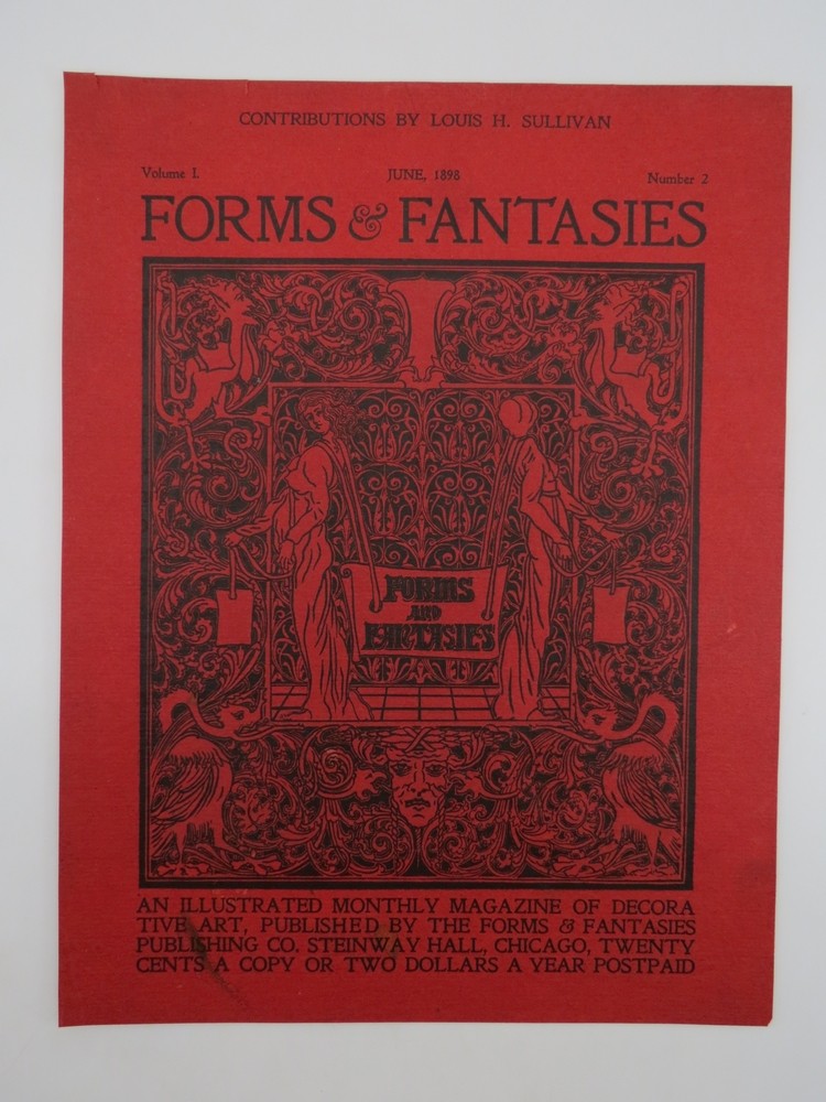 RARE 1898 HENRY ERKINS ART NOUVEAU ILLUSTRATED COVER FROM FORMS & FANTASIES
