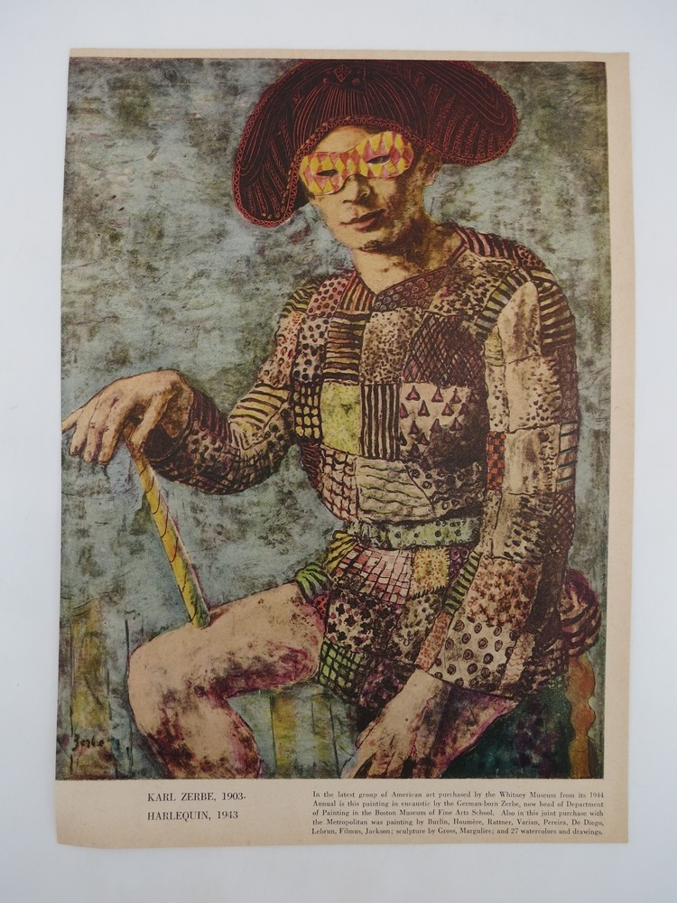 1946 KARL ZERBE HARLEQUIN PRINT
