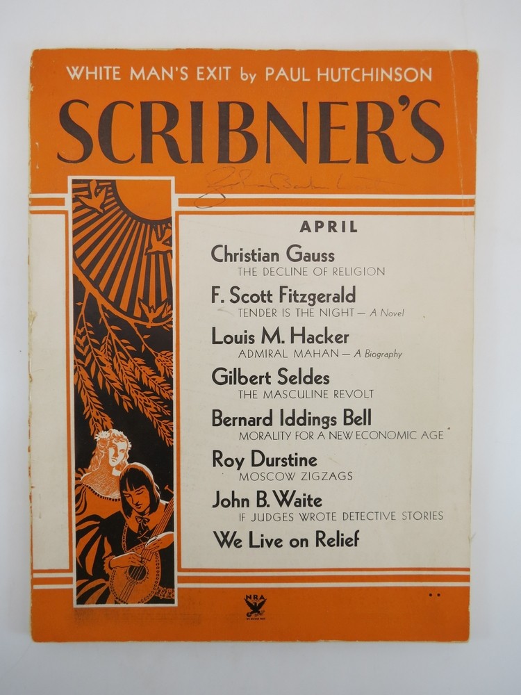 SCRIBNER'S MAGAZINE APRIL 1934 (TENDER IS THE NIGHT)