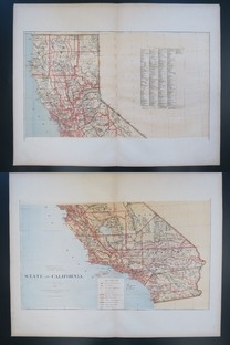 Image for RARE 1876 ORIGINAL STATE OF CALIFORNIA MAPS 27 RARE 1876 ORIGINAL STATE OF CALIFORNIA MAPS 27