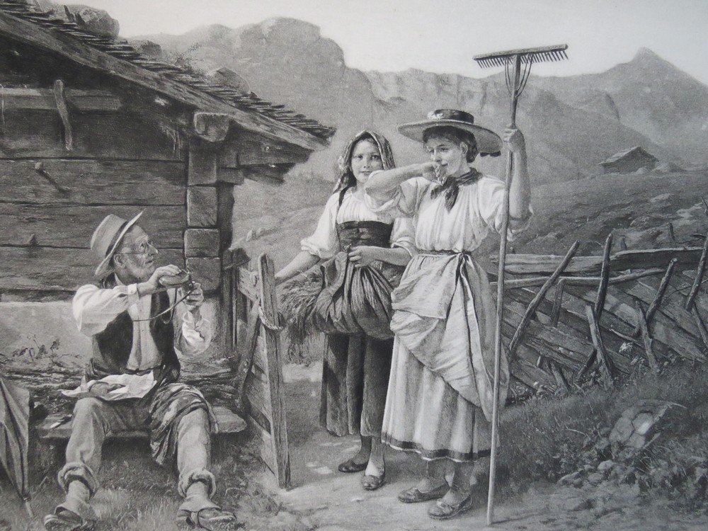 ANTIQUE C. 1885 PHOTOGRAVURE ETCHING THE GALLANT PROFESSOR BY BENJAMIN VAUTIER