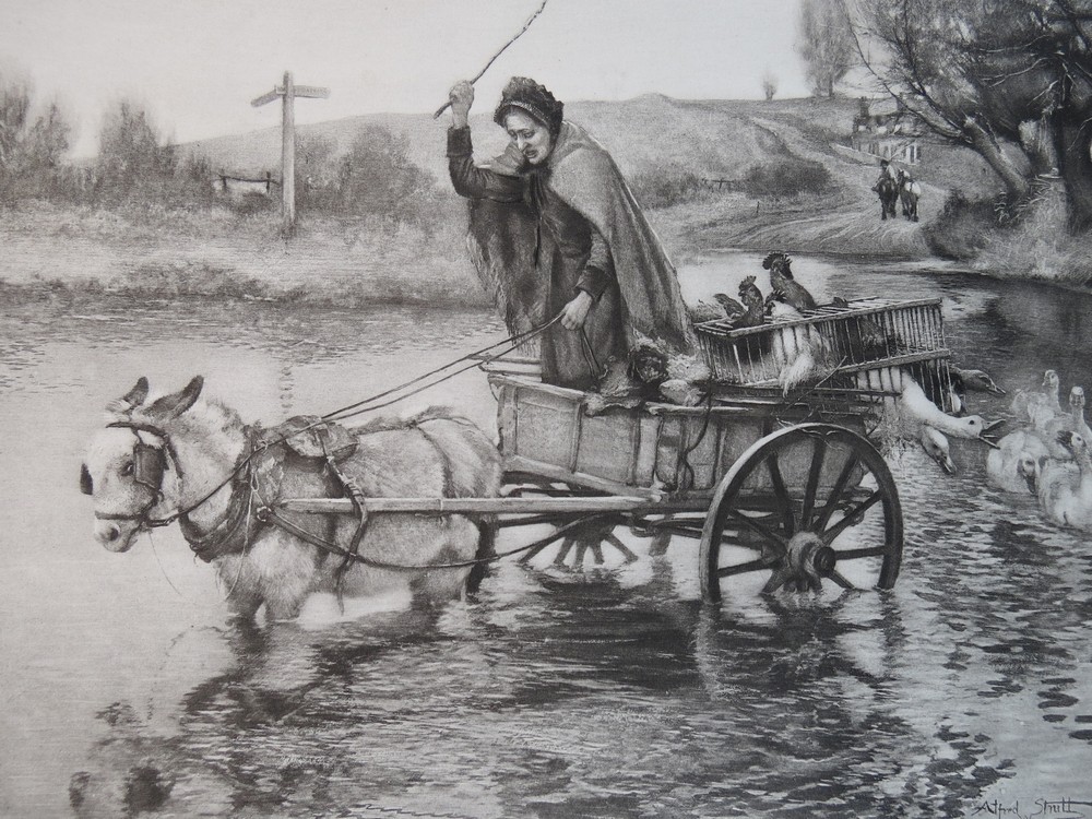 ANTIQUE C. 1885 PHOTOGRAVURE ETCHING IN A FIX BY ALFRED WILLIAM STRUTT