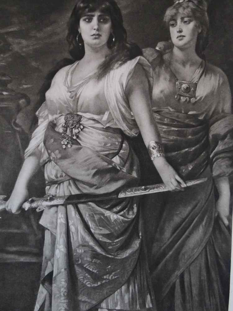 ANTIQUE C. 1885 PHOTOGRAVURE ETCHING JUDITH BY NATHANIEL SICHEL