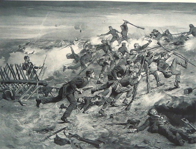 ANTIQUE 1890 GILBERT GAUL GETTYSBURG CIVIL WAR TAKING THE RAMPARTS PHOTOGRAVURE PRINT