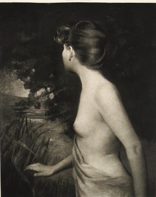ANTIQUE 1890 HENRY O. WALKER CHLOE SEMI-NUDE PHOTOGRAVURE PRINT