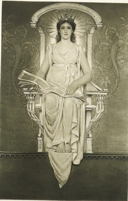 ANTIQUE 1890 GEORGE W. MAYNARD CIVILIZATION LIBRARY OF CONGRESS MURAL PHOTOGRAVURE PRINT