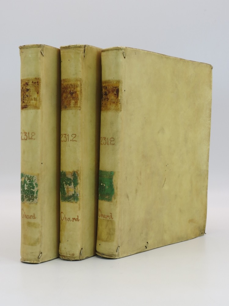 STORIA DE' SACRAMENTI (VELLUM BINDINGS) Ove Dimostra La Maniera Tenuta Dalla Chiesa in Celebrarli Appostoli Fino Al Presente Scritta in Francese Dal R. P. D. C. Chardon Monaco Benedettion, Poi Resa Italiana, Se Di Annotazioni Sparsa, E Di Notizie Accresciute Dal P. F. Bernardo Da Venezia M. O.