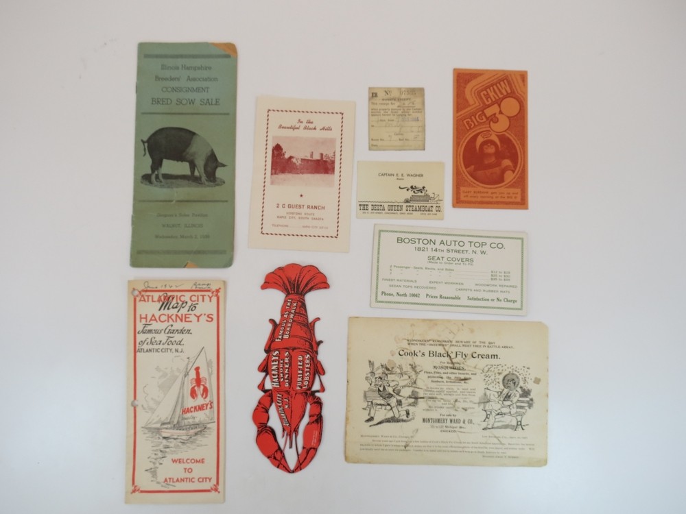 LOT OF 36 ANTIQUE & VINTAGE ADVERTISING PIECES