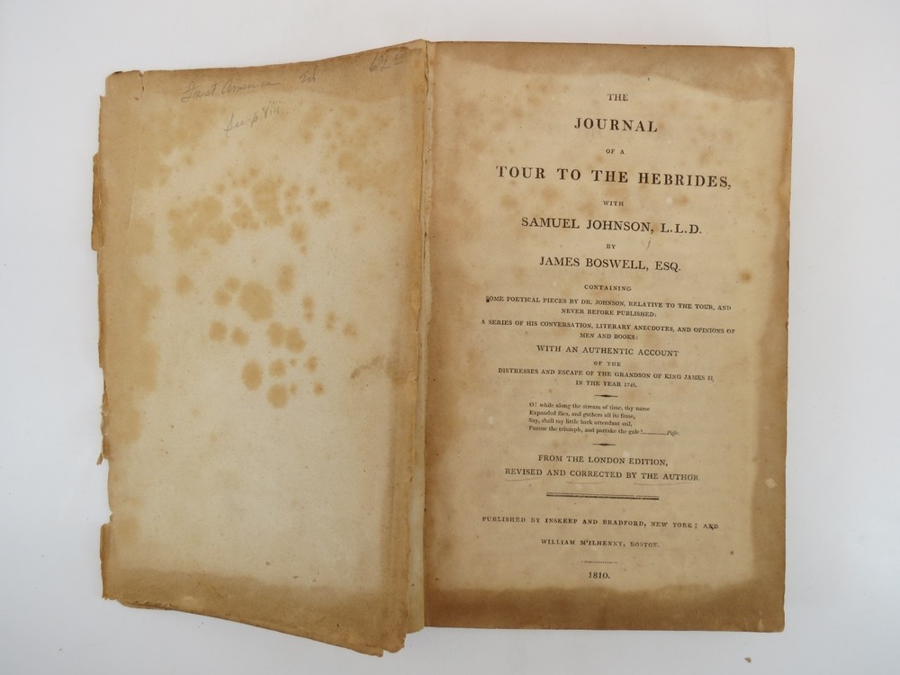 THE JOURNAL TO THE HEBRIDES With Samuel Johnson, L. L. D.