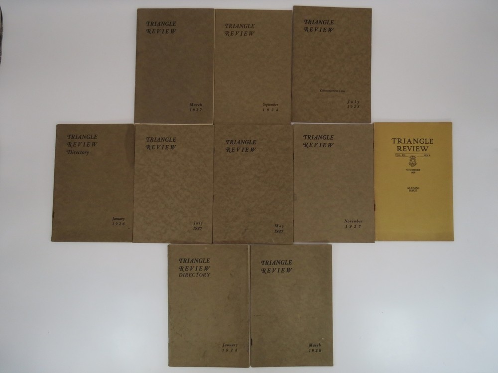 TRIANGLE REVIEW (FRATERNITY OF ENGINEERS) 10 ISSUES FROM 1925-1928